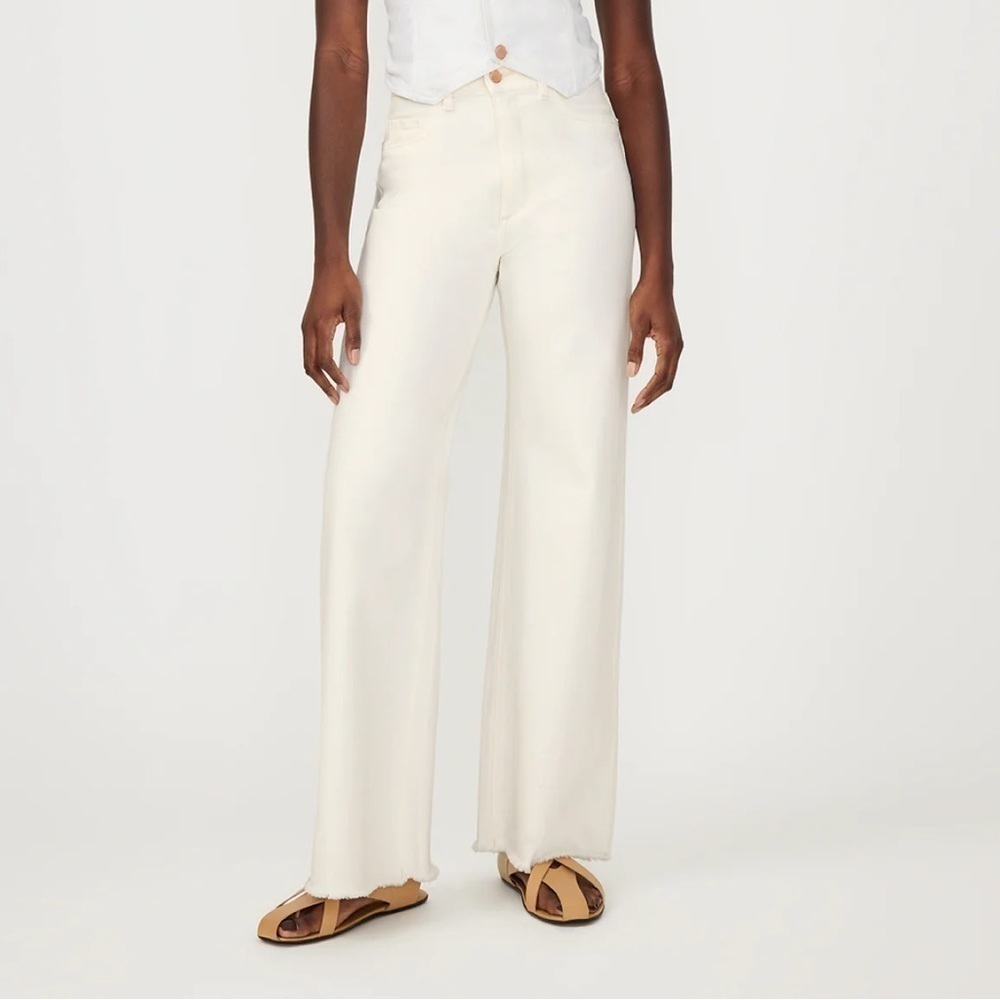 DL 1961 Hepburn wide‎ leg high rise vintage 31” raw hem women’s size 24W NWT